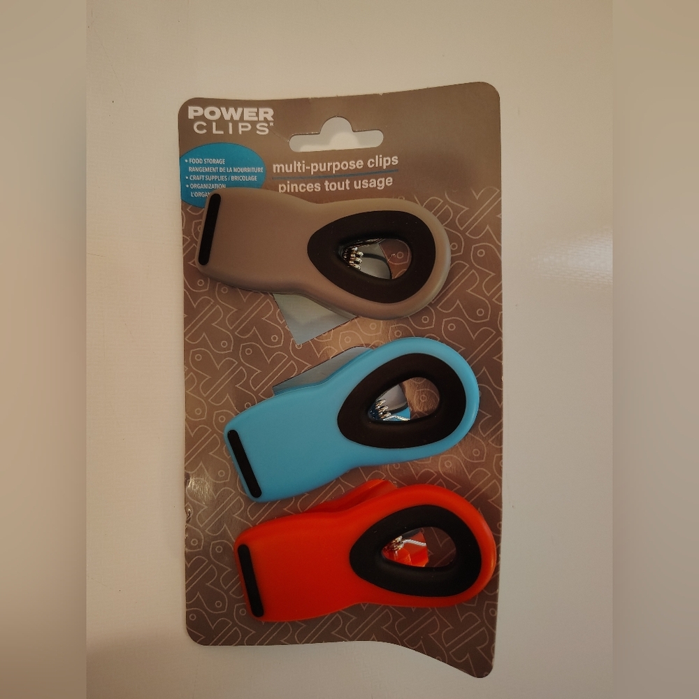 Power Clips Multi-Purpose Clips - Black, Blue, and Red